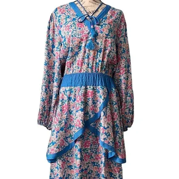 Vintage Designer Diane Freis Floral Maxi Dress - Picture 3 of 11